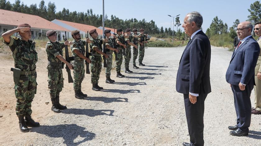 Marcelo Rebelo de Sousa na base militar de Tancos .Foto: Paulo Novais/Lusa