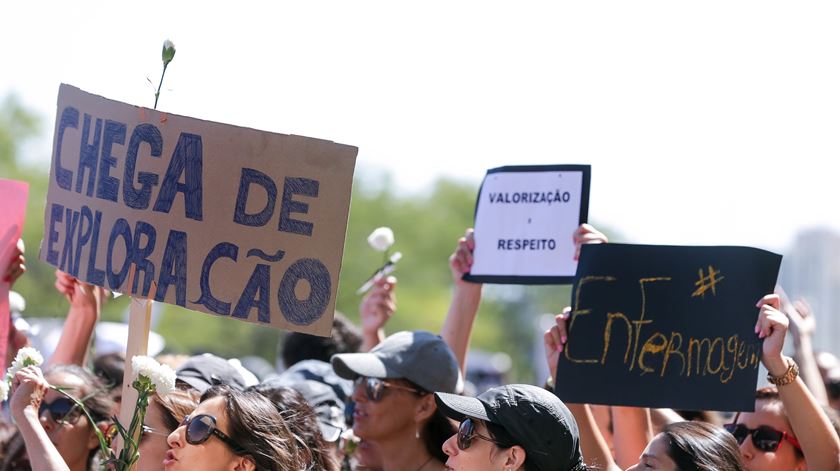 Manifestação de enfermeiros. Foto: Tiago Petinga/Lusa