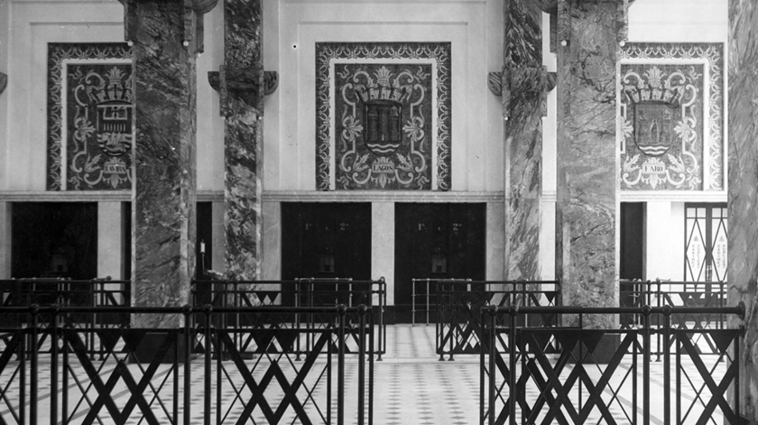 Vista interior da estação sul e sueste, 1932.Foto: Associação  de Turismo de Lisboa