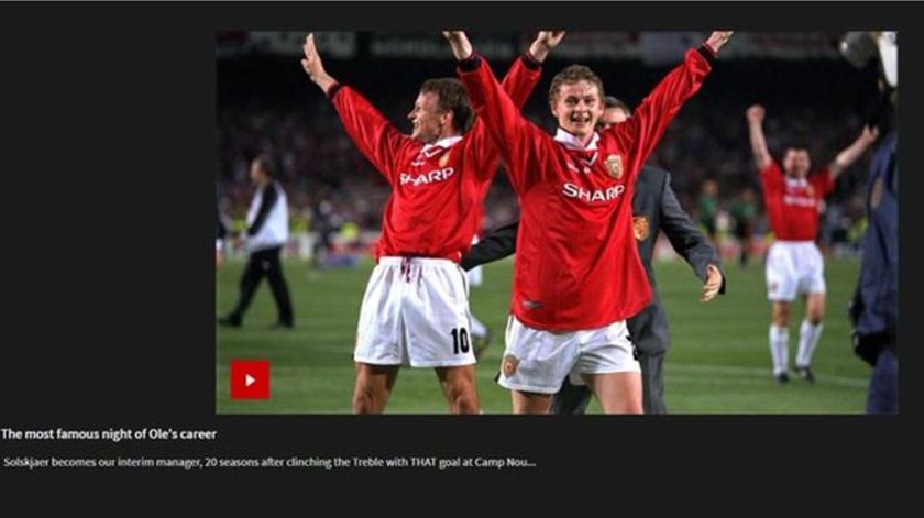 Captura do vídeo divulgado pelo Manchester United