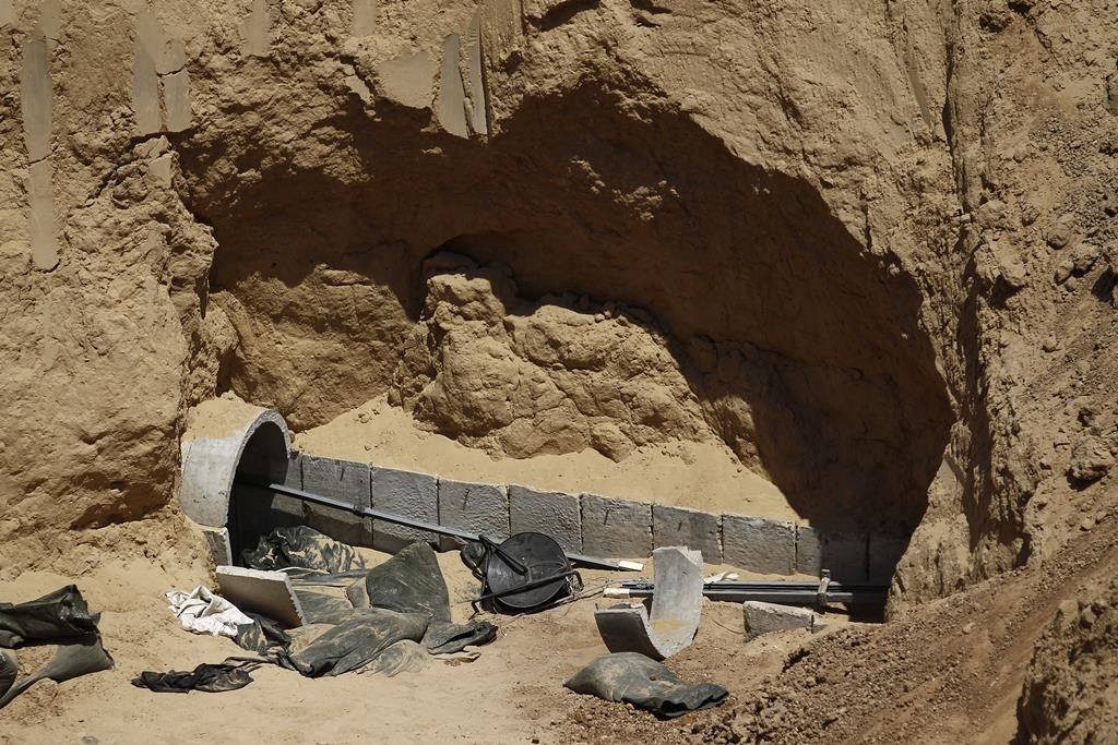 Parte de um túnel que terminava no lado esraelita da fronteira com a Faixa de Gaza. Augosto de 2014. Foto: Reuters