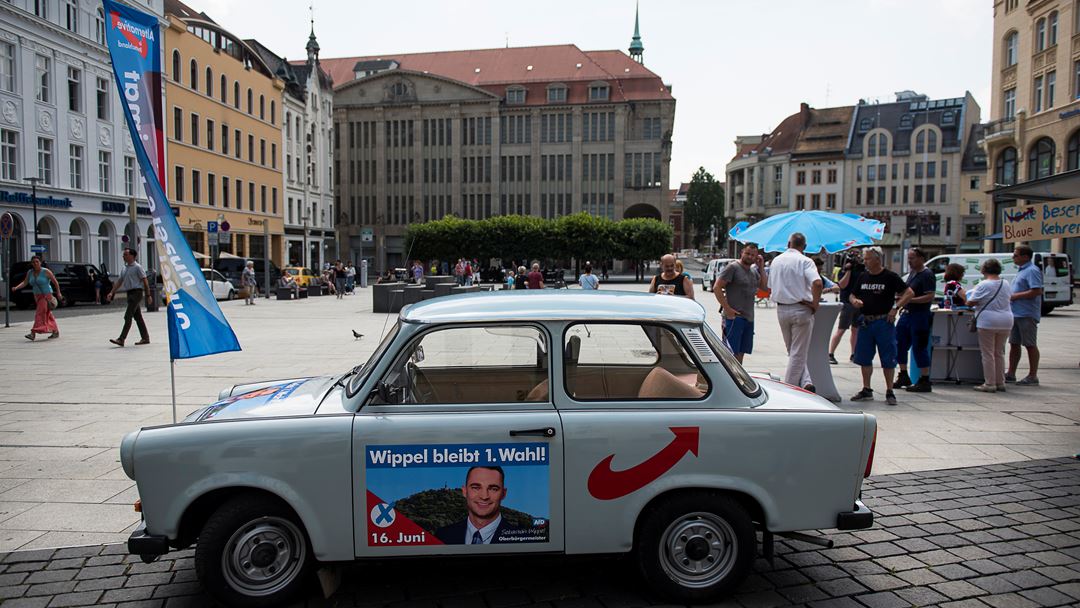 Apelo ao voto em Sebastian Wippel, da AfD, em Goerlitz, no leste da Alemanha. Foto: Pawel Sosnowski/Reuters