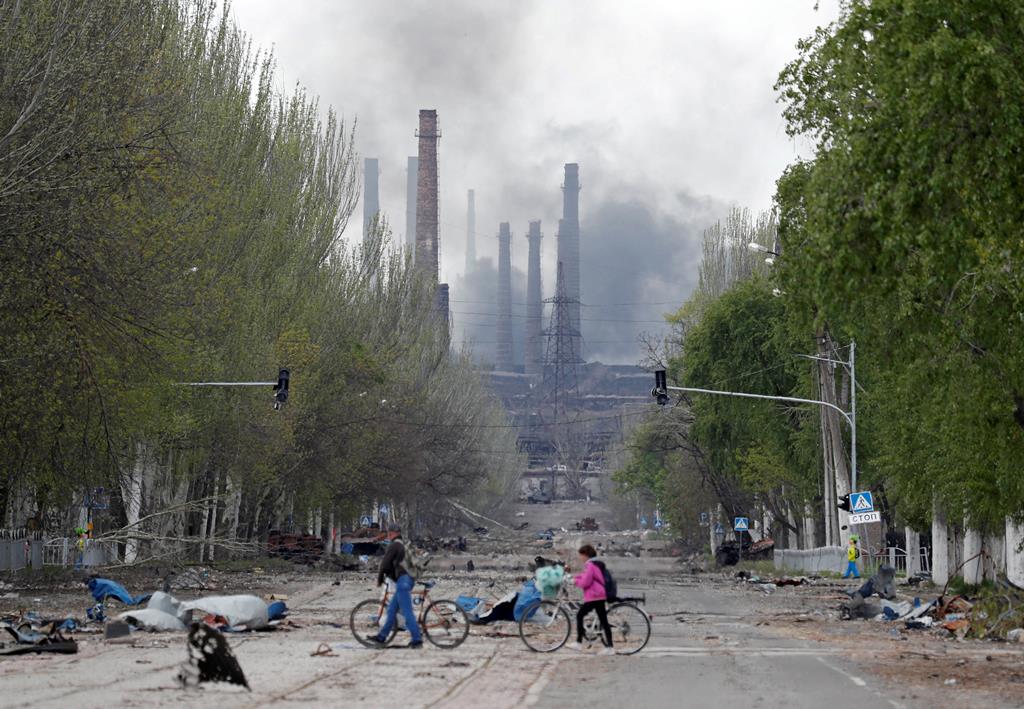 Complexo metalúrgico de Azovstal, em Mariupol, Ucrânia. Foto: REUTERS/Alexander Ermochenko