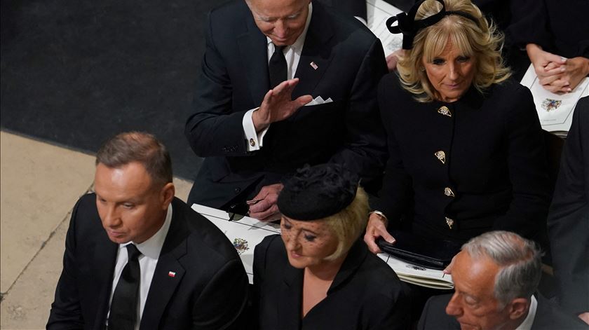 Joe Biden e Marcelo Rebelo de Sousa no funeral de Isabel II. Foto: Gareth Fuller/Reuters