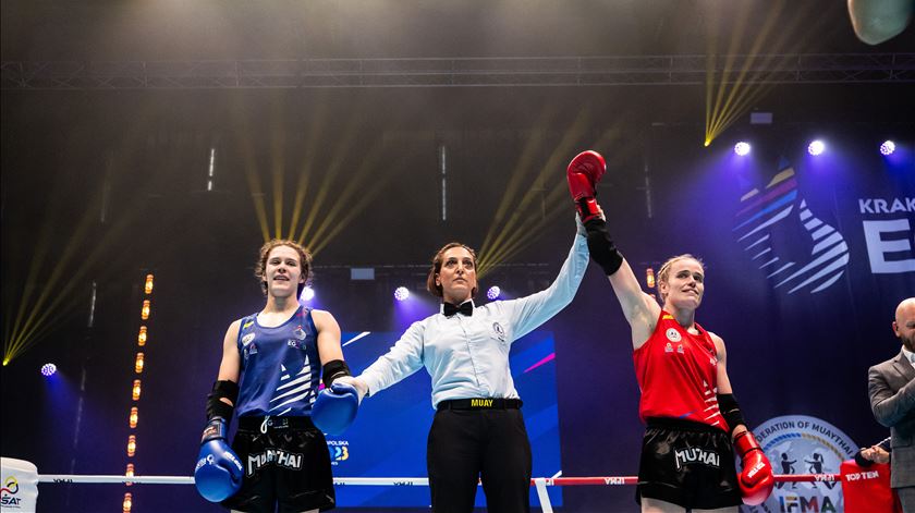 Matilde (à esquerda, de azul) perdeu a final, mas ganhou uma medalha. Foto: BILDBYRÅN/Reuters