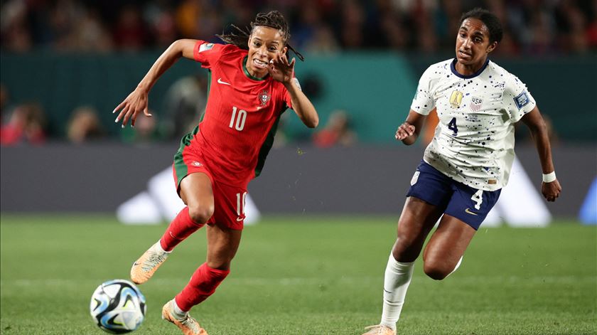 Jéssica Silva no jogo de Portugal contra os EUA, durante o mundial feminino 2023. Foto: David Rowland/Reuters
