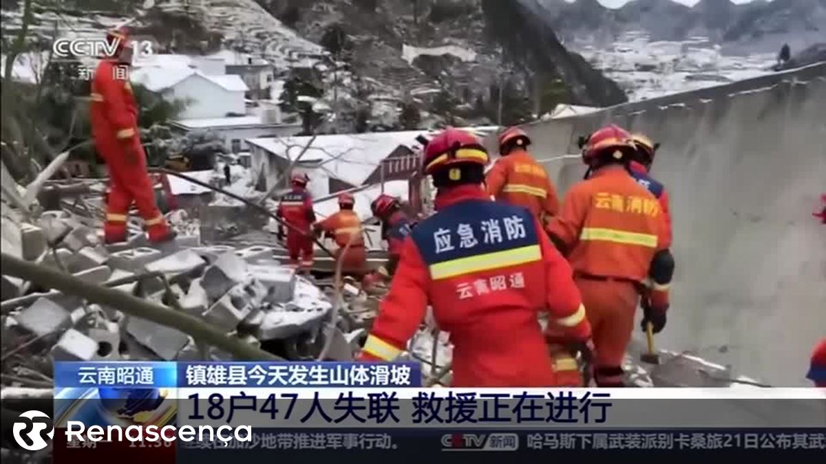 China. Derrocada deixa pelo menos 47 pessoas presas