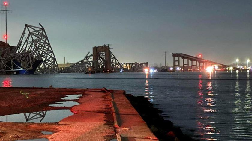 Ponte colapsa após colisão de navio em Baltimore Foto: Harford County MD Fire & EMS/Reuters