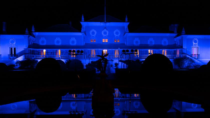 Palácio de Belém iluminado de azul para assinalar Dia Mundial dos Diabetes Foto: Presidência da República