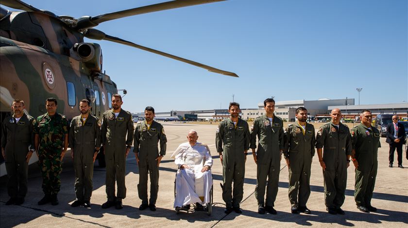 Viagem do Papa Francisco de Lisboa para Fátima. Foto: Força Aérea