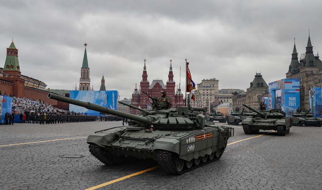 Parada do Dia da Vitória na Praça Vermelha, em Moscovo. Foto: Yuri Kochetkov/EPA