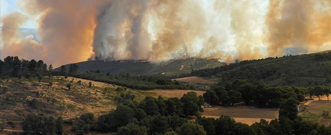 Serra da Estrela vive o maior incêndio do ano em Portugal