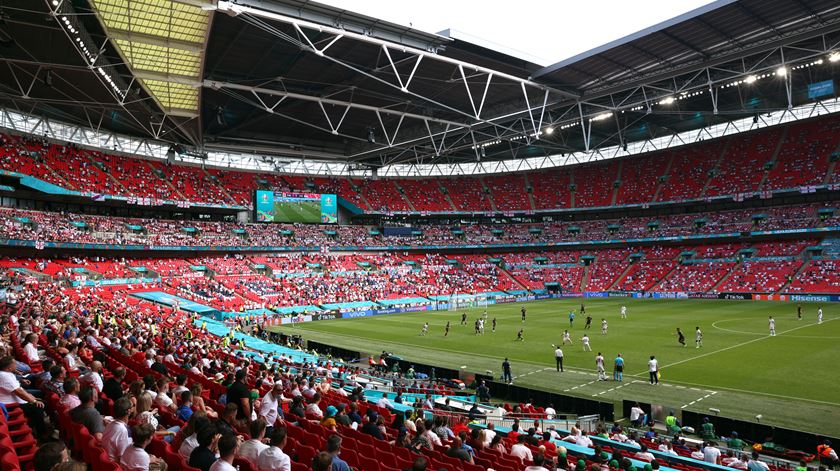 O mítico Wembley é o estádio da final do Euro 2022. Capacidade: 90.000 espectadores. Foto: Catherine Ivill/EPA