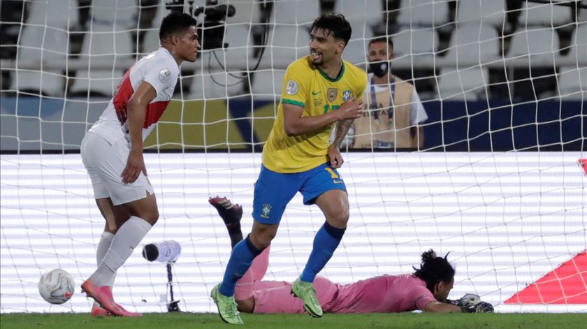 Lucas Paquetá apurou o Brasil para a final da Copa América. Foto: Antonio Lacerda/EPA