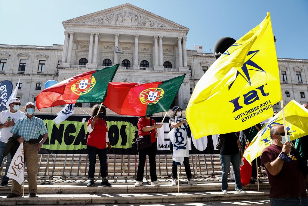Manifestação nacional de bancários em Lisboa. Foto: António Cotrim/Lusa
