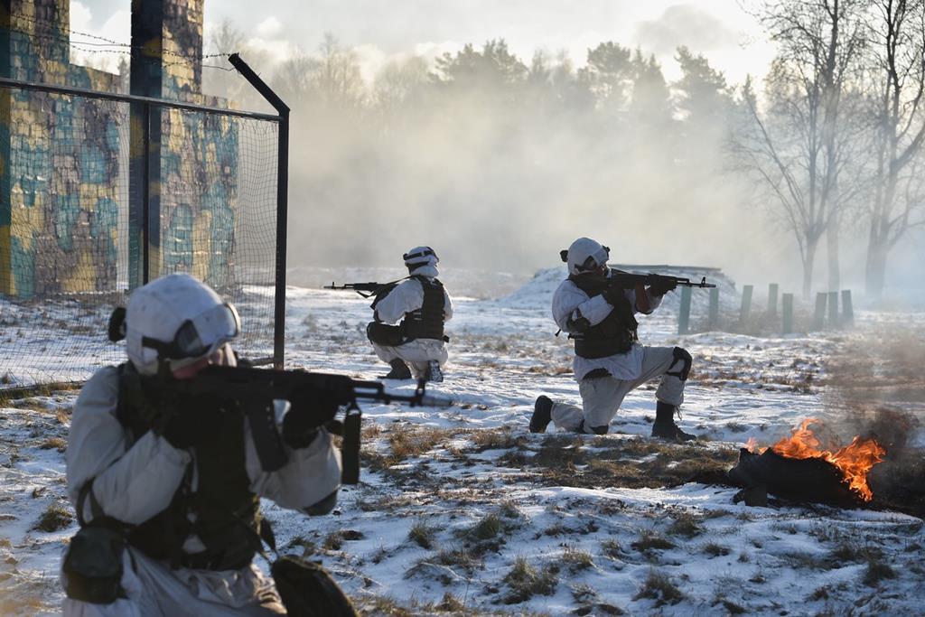 Tropas russas no centro militar de Belgorod. Foto: Ministério de Defesa da Rússia/EPA