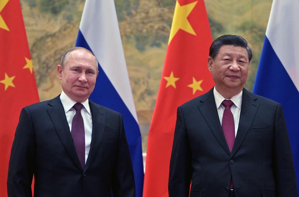 Imagem de cimeira entre Vladimir Putin e Xi Jinping, em fevereiro de 2022, em Pequim. Foto: Alexei Druzhinin/EPA