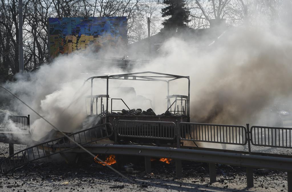 Combates em Kiev, Ucrânia. Foto: Andrii Nesterenko/EPA