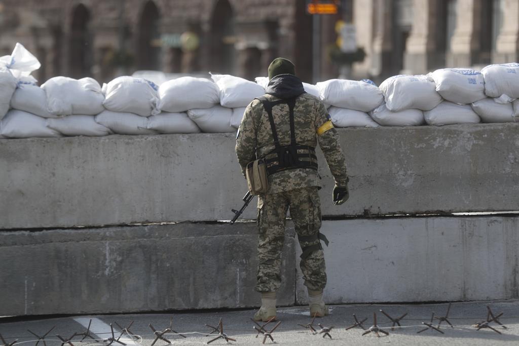 Kiev durante invasão russa Foto: Zurab Kurtsikidze/EPA