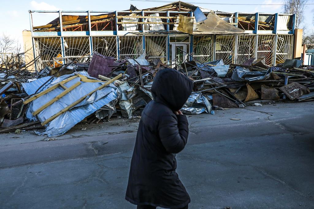 Mercado destruído em Zhytomyr Foto: Miguel A. Lopes/Lusa