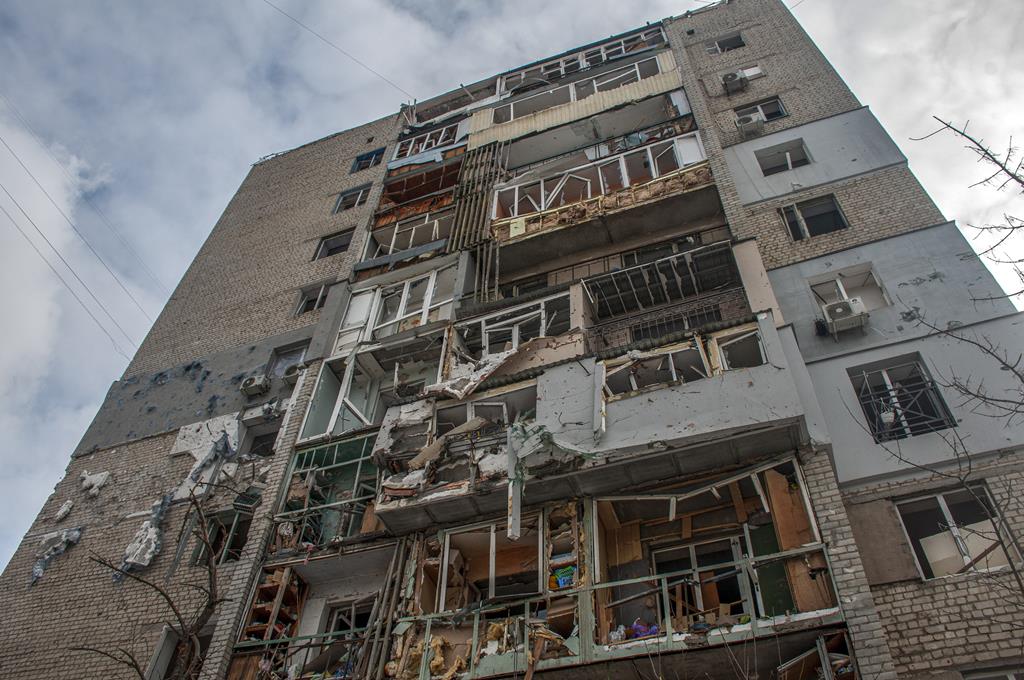guerra na Ucrânia - destruição no centro de Kharkiv Foto: Vasiliy Zhlobsky/EPA