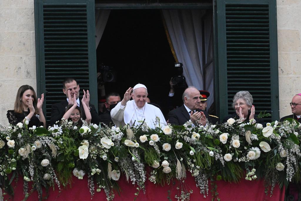 A Papa Francisco na visita a Malta. Foto: Ciro Fusco/EPA
