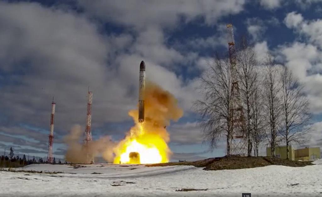 Rússia testa míssil balístico intercontinental Sarmat Foto: Ministério da Defesa