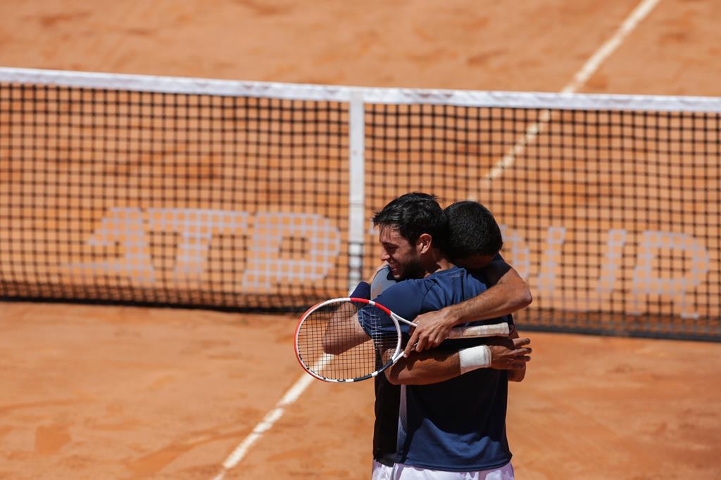 Francisco Cabral e Nuno Borges no Estoril Open 2022. Foto: Tiago Petinga/Lusa (arquivo)