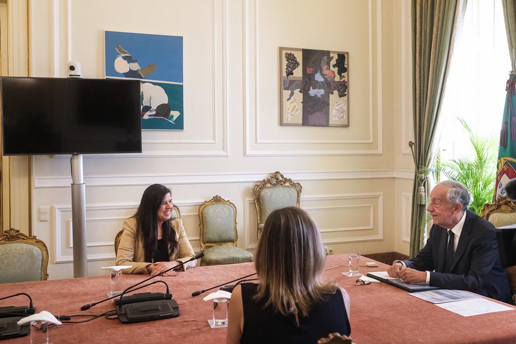 Inês Sousa Real com o Presidente da República. Foto: Mário Cruz/Lusa