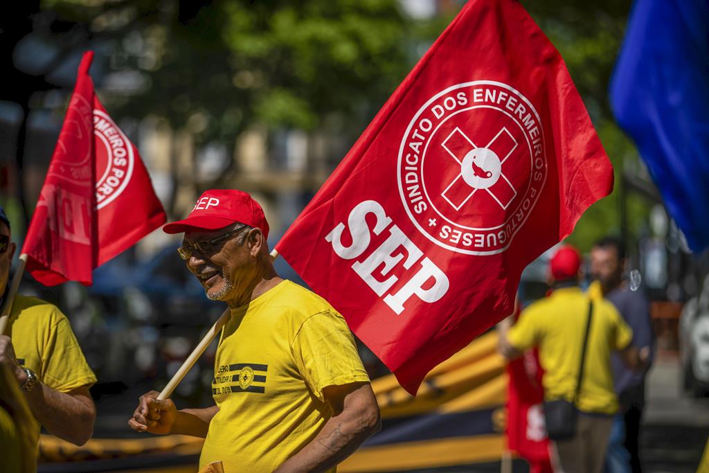 Manifestação de enfermeiros em maio de 2022. Foto: José Sena Goulão/Lusa