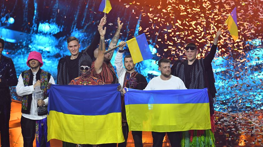 Ucrânia vence Festival da Eurovisão 2022 em Turim - Kalush Orchestra interpretaram a música Stefania  Foto: Alessandro Di Marco/EPA