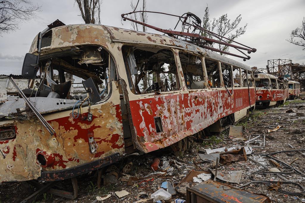 guerra na Ucrânia - destruição em Mariupol Foto: Alessandro Guerra/EPA