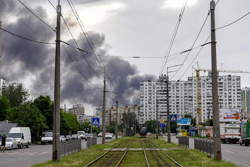 Kiev voltou a estar na mira da artilharia russa. Foto: Oleg Petrasyuk/EPA