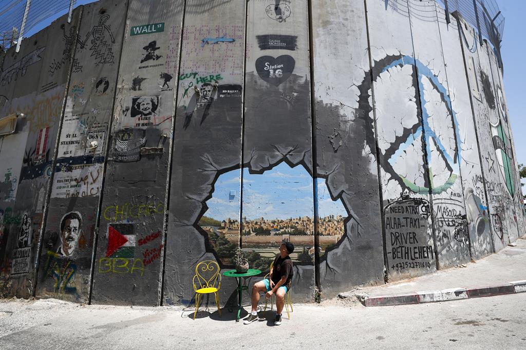 Muro que separa os territórios de Israel da Faixa de Gaza Palestina Foto: Atef Safadi/EPA
