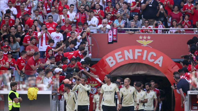 Primeiro treino aberto da equipa do Benfica em 2022/23. Foto: António Cotrim/Lusa