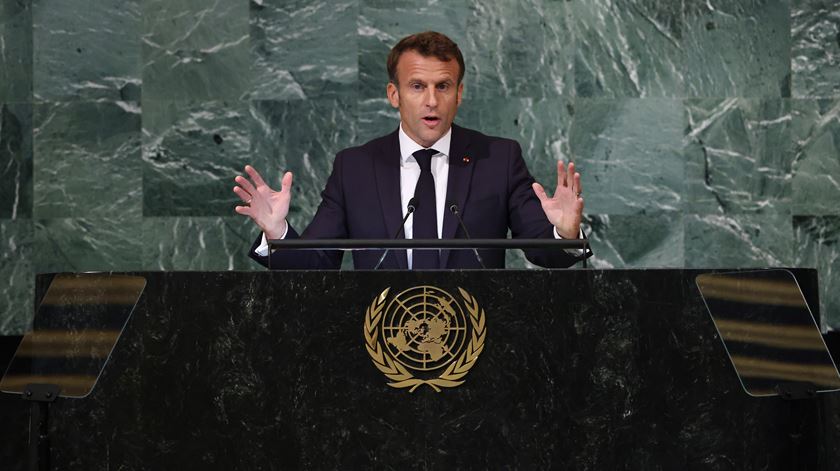 Emmanuel Macron discursa na ONU Foto: Justin Lane/EPA