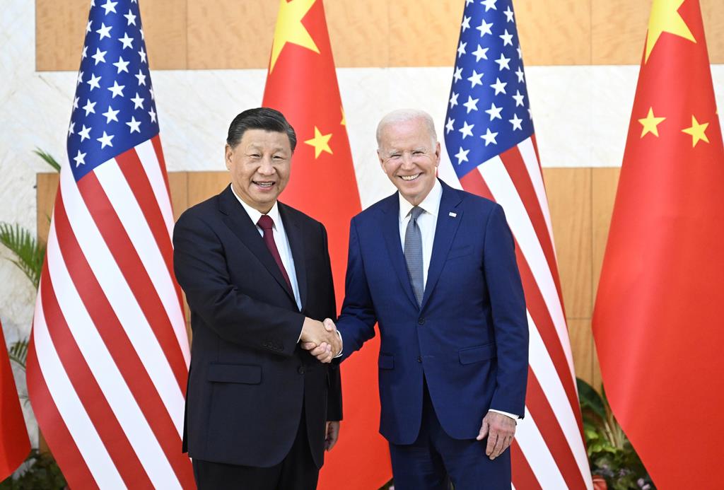 Xi Jinping e Joe Biden reunidos no G20, em novembro do ano passado. Foto: Xinhua /li Xueren/EPA