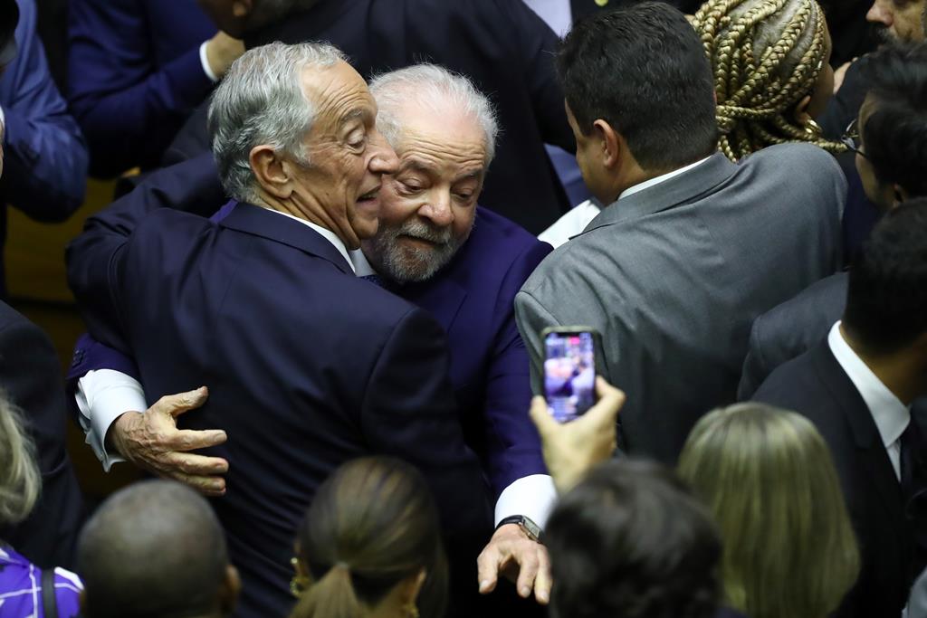 Marcelo Rebelo de Sousa na tomada de posse de Lula da Silva como Presidente do Brasil. Foto: Jarbas Oliveria/EPA