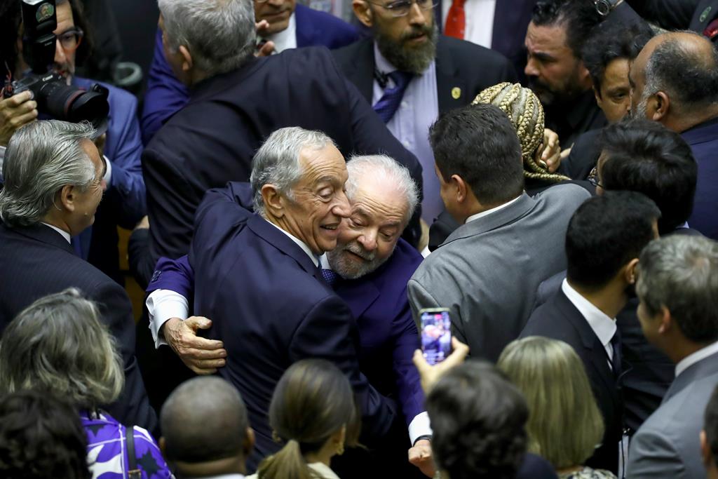 Marcelo Rebelo de Sousa na tomada de posse de Lula da Silva como Presidente do Brasil Foto: Jarbas Oliveria/EPA