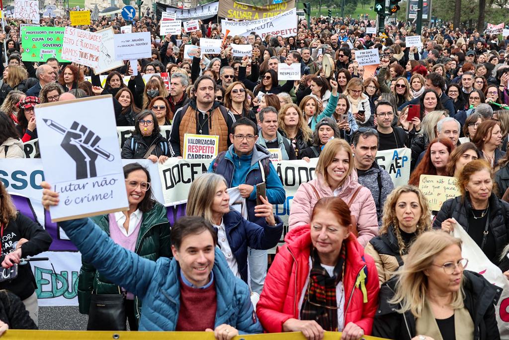 Manifestação de professores em Lisboa Foto: António Cotrim/Lusa