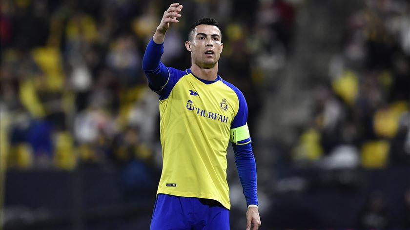 Cristiano Ronaldo, Al-Nassr contra o Al Ettifaq. Foto: Str/EPA