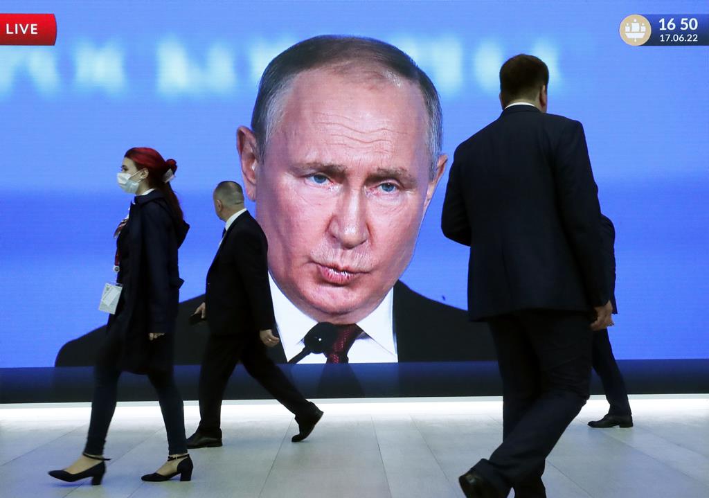 Vladimir Putin faz discurso do estado da Nação Foto: Anatoly Maltsev/EPA