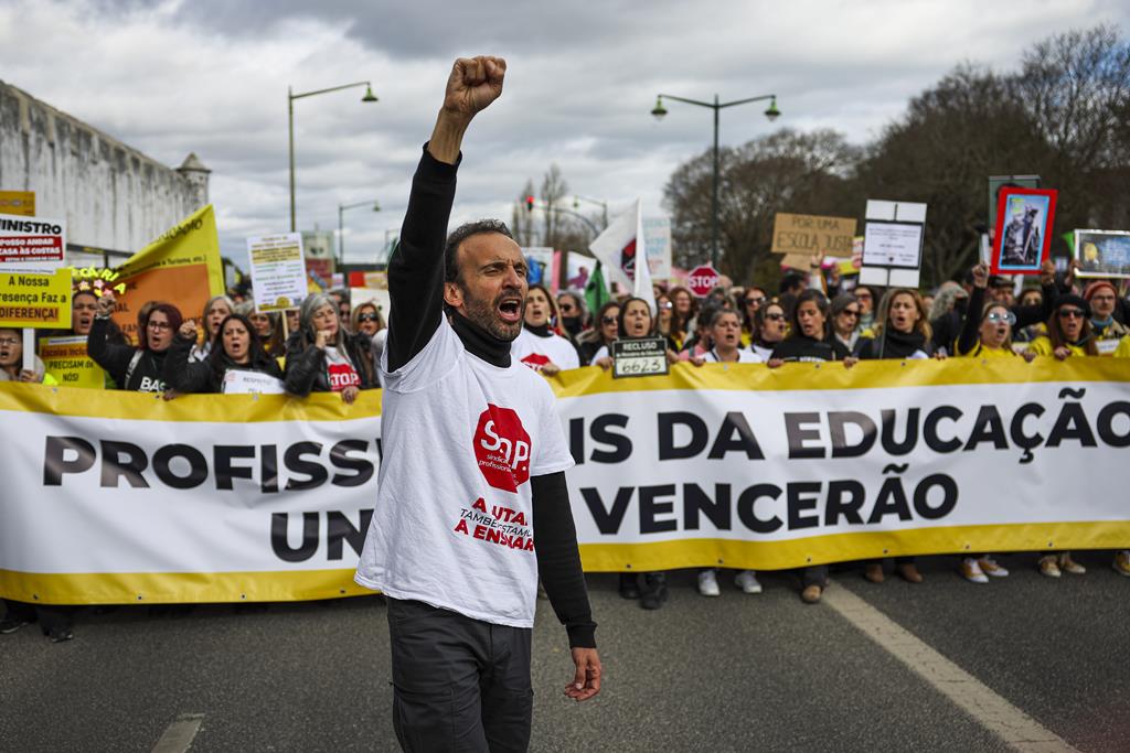 André Pestana, líder do Sindicato de Todos os Profissionais da Educação (STOP). Foto: José Sena Goulão/Lusa
