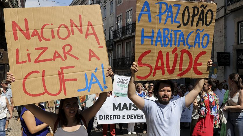Manifestação do Movimento Mais SNS em Lisboa. Foto: Manuel De Almeida/Lusa