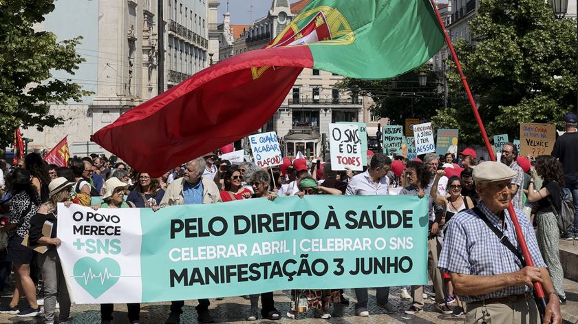 Manifestação do Movimento Mais SNS em Lisboa. Foto: Manuel De Almeida/Lusa