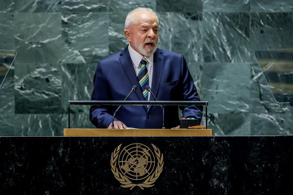 Lula da Silva na Assembleia Geral da ONU Foto: Justin Lane/EPA