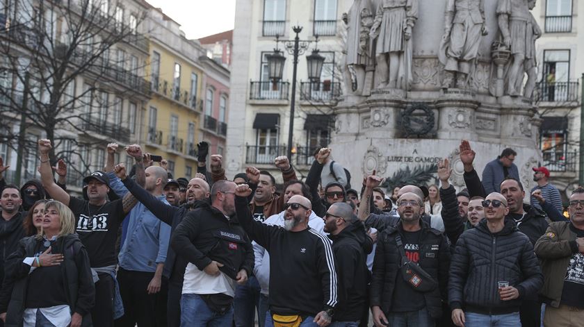 Protesto de extrema-direita em Lisboa Foto: Tiago Petinga/Lusa