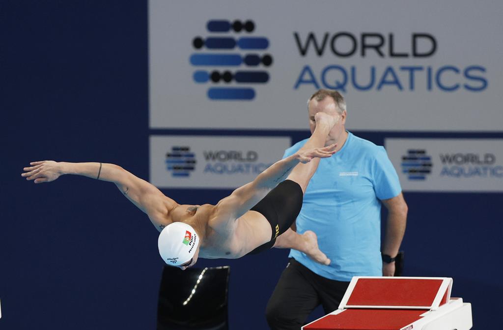 Diogo Ribeiro, Portugal, Mundial de natação em Doha, no Qatar. Foto: Mohamed Messara/EPA