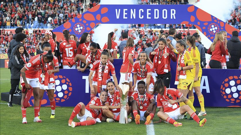 Benfica conquista Taça da Liga, feminino, contra Sporting. Foto: António Cotrim/Lusa