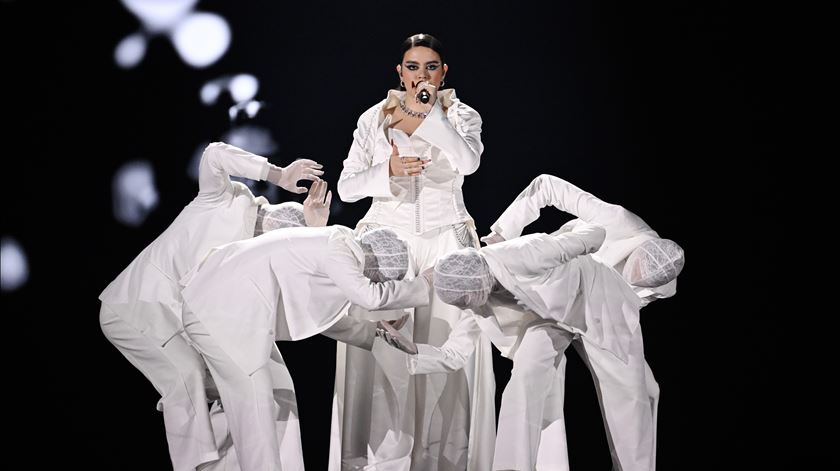 Iolanda na final do Festival da Eurovisão 2024 com a canção Grito. Foto: Jessica Gow/EPA